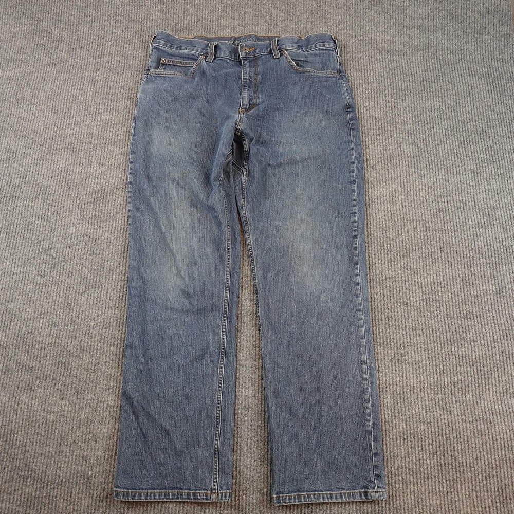 Duluth Trading Co Flex Weekender Jeans Mens 38x32 (36x30) Blue Relaxed Denim